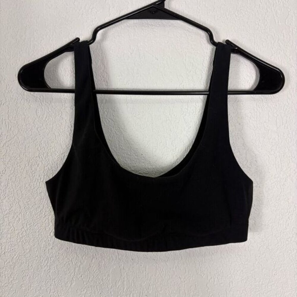Vuori Black Scoop Neck Sports Bra Size Small
